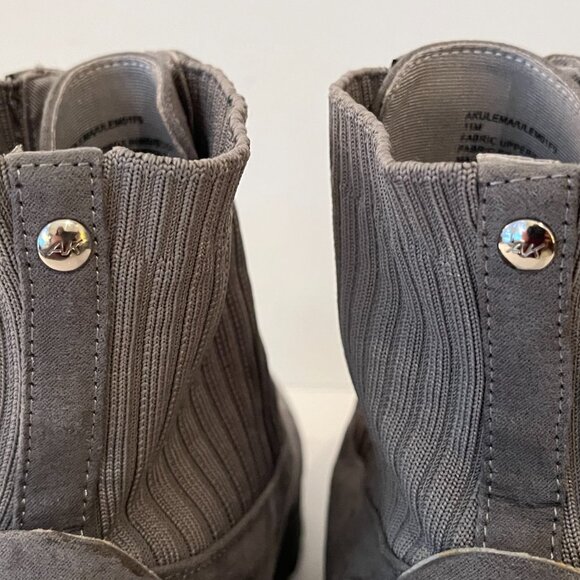 AK Anne Klein IFLEX Gray Sock Knit Zip Ankle Boots Wedge Heels Women's Size 11M - Picture 10 of 16
